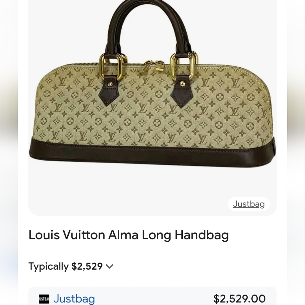 Louis Vuitton Alma Brown Mini Lin Monogram Handbag - Picture 5 of 17